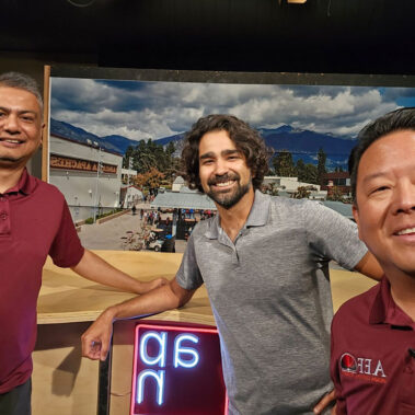 Steve Rhee with a two Gentlemen from the Arcadia Educational Foundation