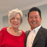 Gail Marshall, former mayor of the City of Arcadia posing for a picture with Steve Rhee.