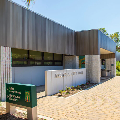 Exterior picture of Arcadia, California City Hall.